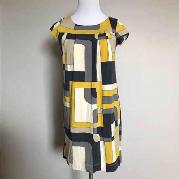60s mod style geometric print mini dress - Picture 2 of 7